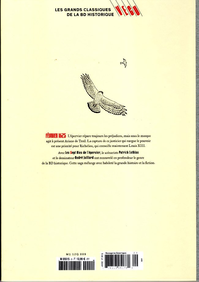 Verso de l'album Les grands Classiques de la BD Historique Vécu - La Collection Tome 10 Les Sept Vies de l'épervier - Tome VII: La Marque du Condor