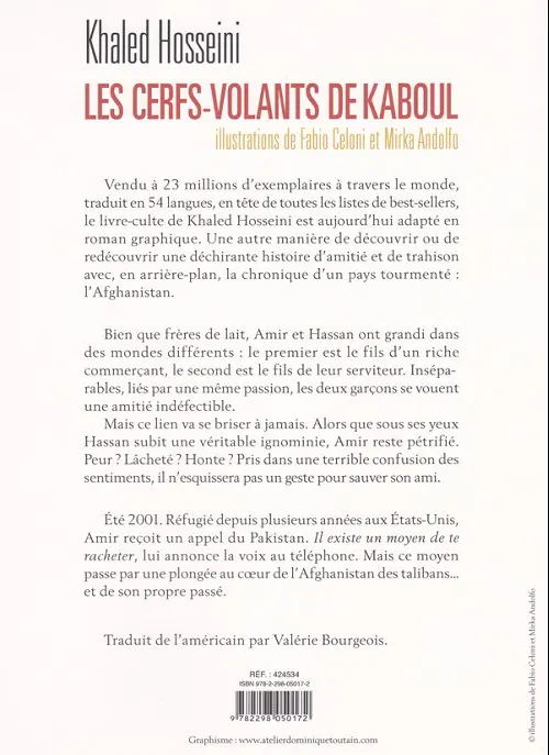 Verso de l'album Les Cerfs-volants de Kaboul