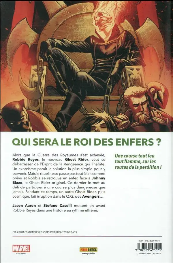 Verso de l'album Avengers 5 Le défi des Ghost Rider