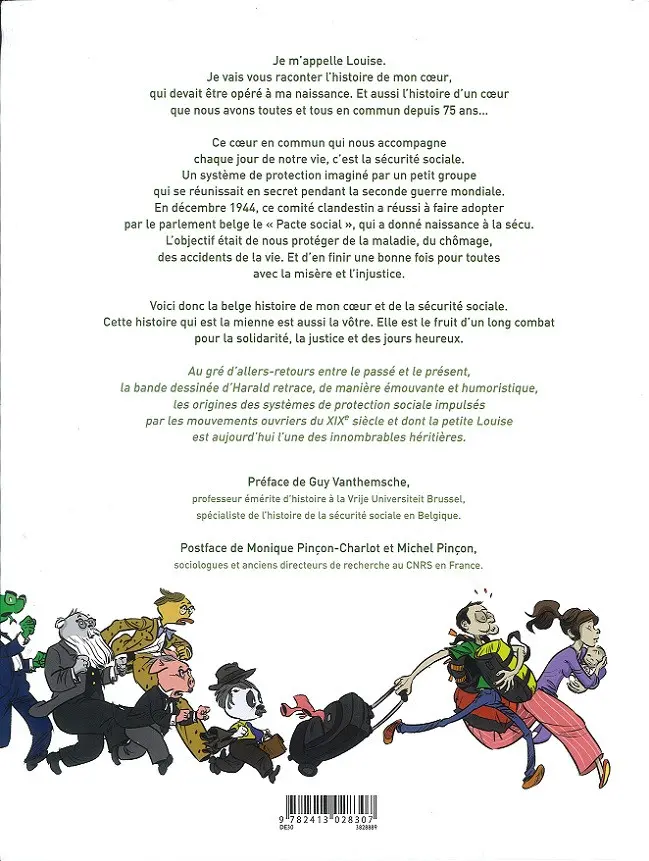 Verso de l'album Un cœur en commun La belge histoire de la sécurité sociale