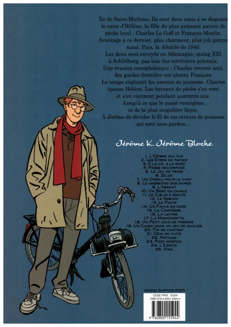 Verso de l'album Jérôme K. Jérôme Bloche Tome 4 Passé recomposé
