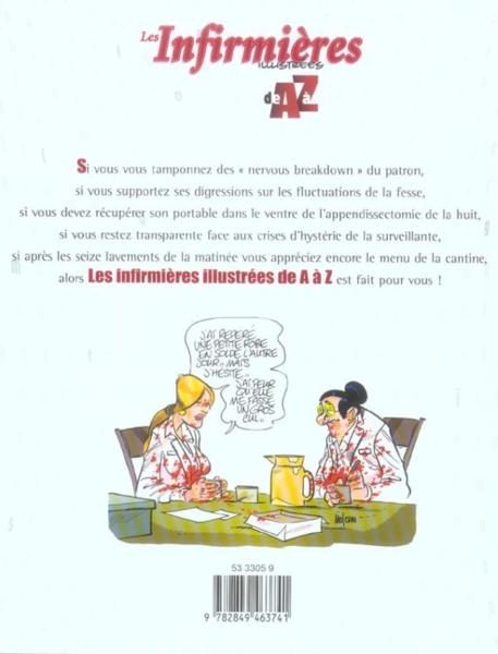 Verso de l'album de A à Z Les Infirmières illustrées de A à Z