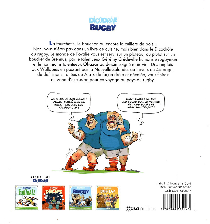 Verso de l'album Dicodrôle Rugby
