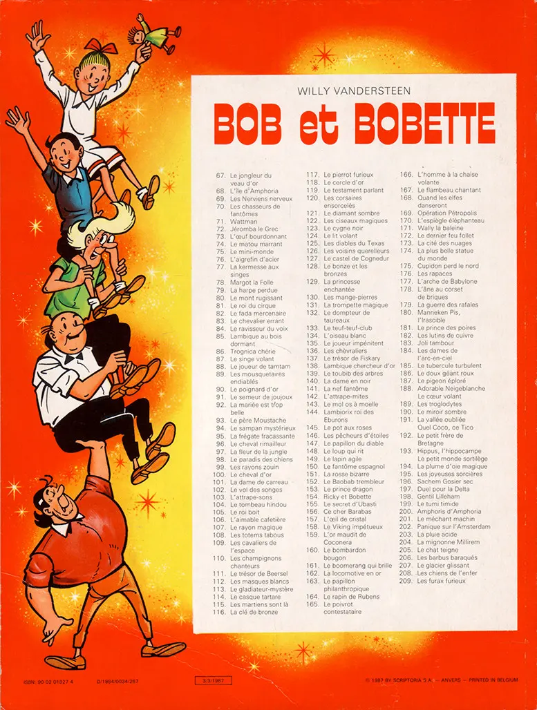 Verso de l'album Bob et Bobette Tome 199 Le Tumi Timide