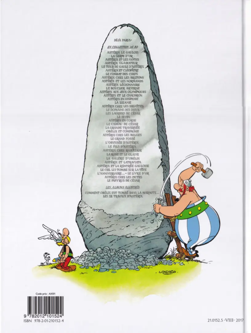 Verso de l'album Astérix Tome 20 Astérix en Corse
