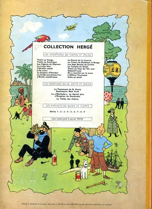 Verso de l'album Tintin Tome 14 Le temple du soleil