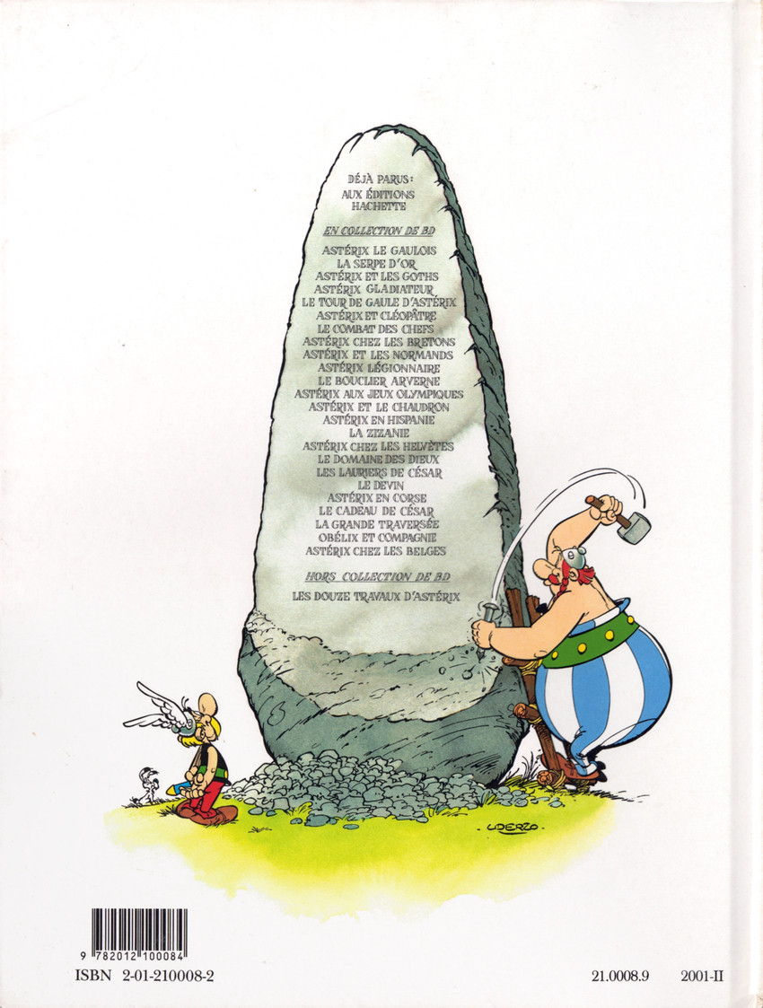 Verso de l'album Astérix Tome 8 Astérix chez les Bretons