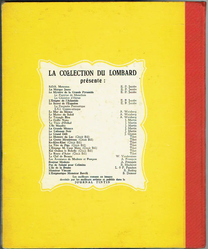 Verso de l'album Chick Bill Tome 6 La tête de pipe