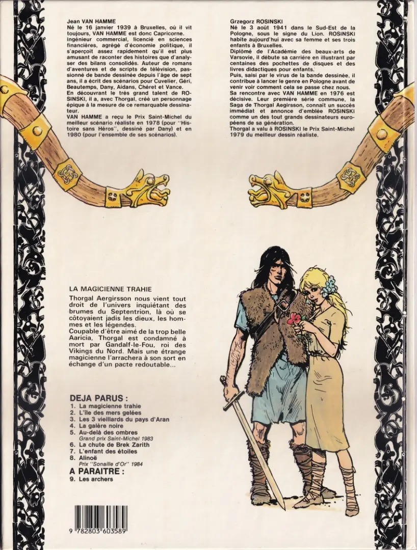 Verso de l'album Thorgal Tome 1 La Magicienne trahie