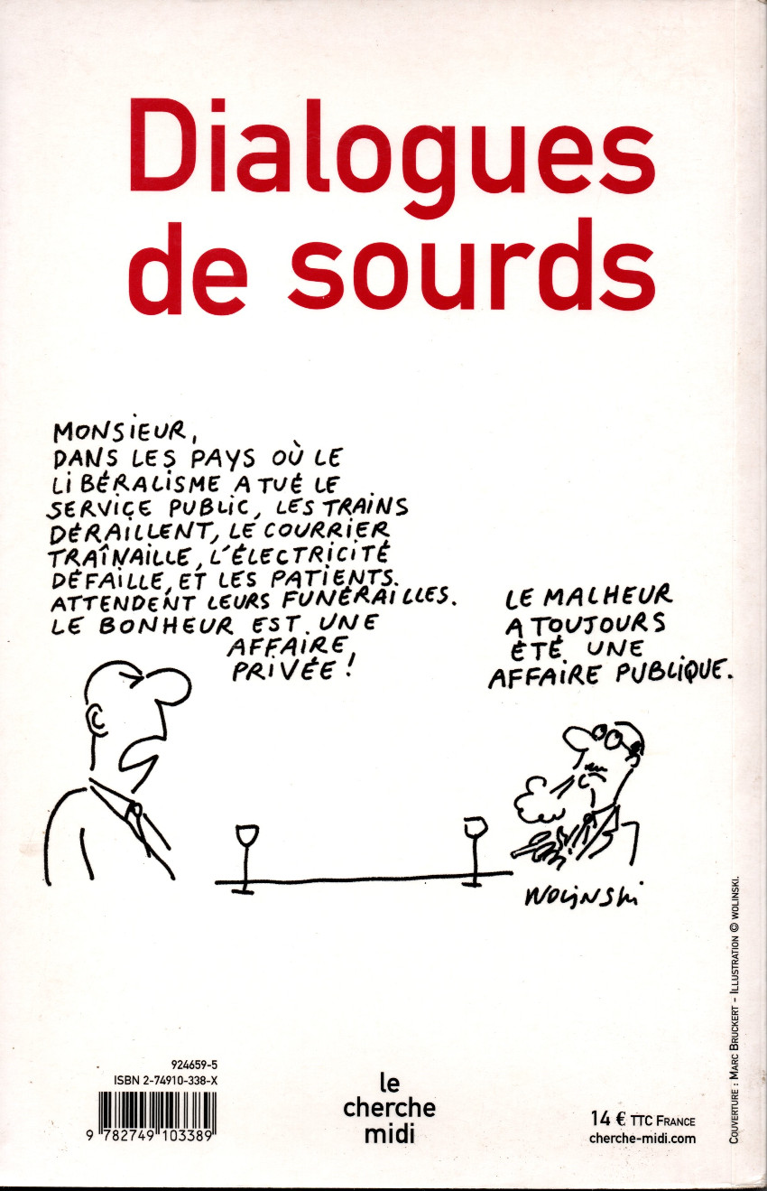 Verso de l'album Dialogues de sourds