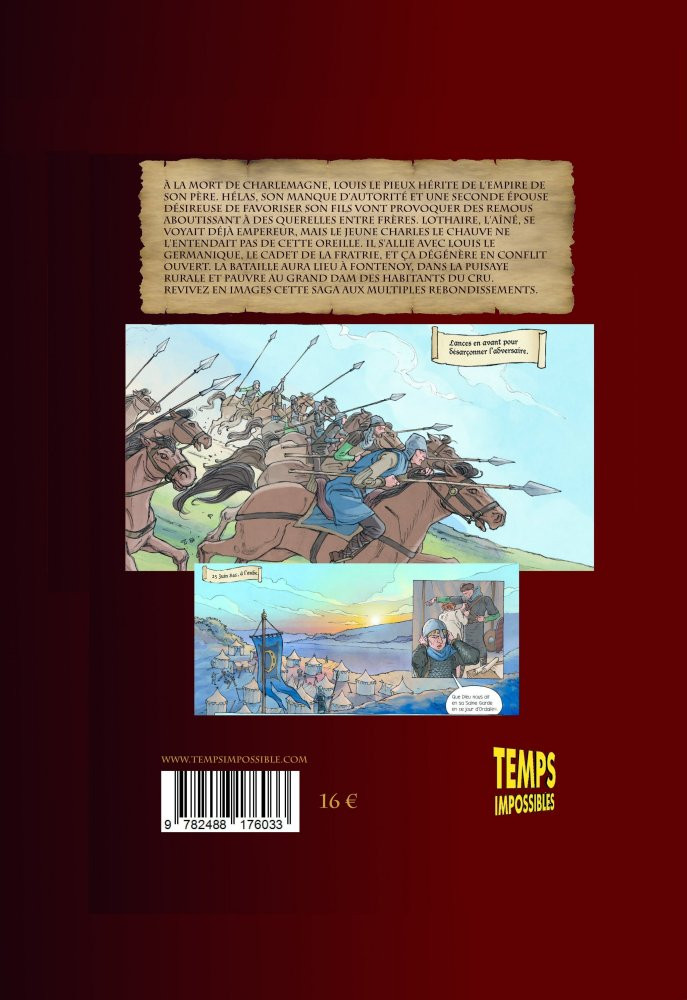 Verso de l'album Trois frères pour un Empire La Bataille de Fontenoy