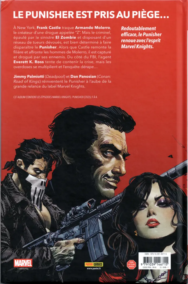 Verso de l'album Marvel Knights : Punisher Le Monde à venir