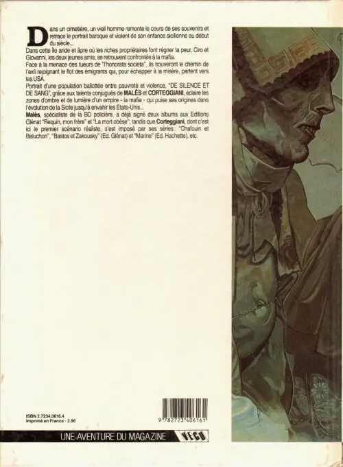 Verso de l'album De silence et de sang Tome 1 La nuit du tueur de loups