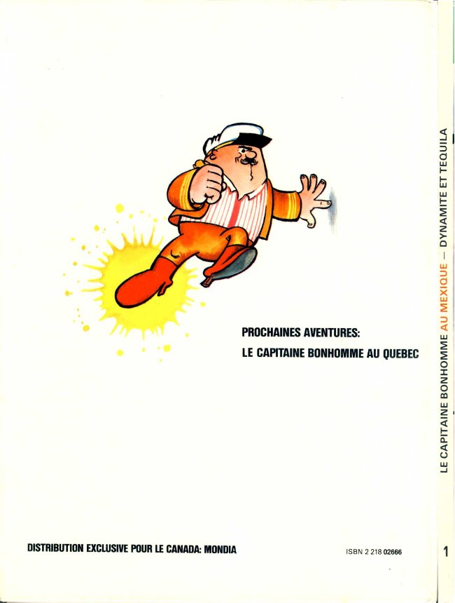 Verso de l'album Dynamite et... Tequila Le capitaine bonhomme au Mexique