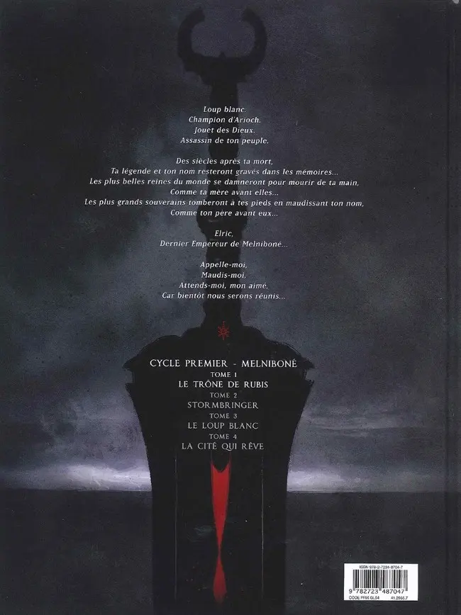 Verso de l'album Elric Tome 1 Le Trône de rubis