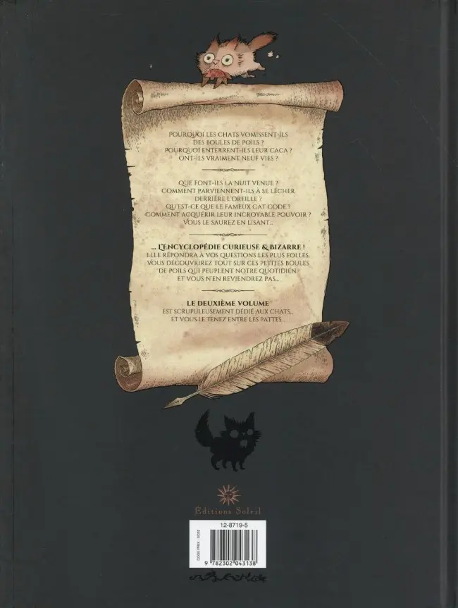 Verso de l'album L'Encyclopédie curieuse et bizarre par Billy Brouillard Tome 2 Les chats
