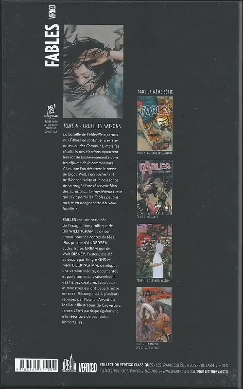 Verso de l'album Fables Tome 6 Cruelles saisons