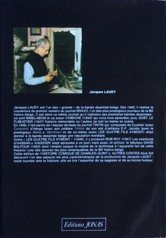 Verso de l'album Histoire comique de Charles-Quint et autres contes