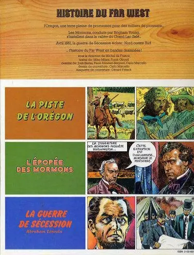 Verso de l'album Histoire du Far West Tome 9 La piste de l'Oregon / L'épopée des Mormons / La guerre de Sécession (1)