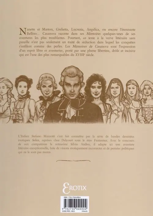 Verso de l'album Mémoires de Casanova Tome 1 Bellino