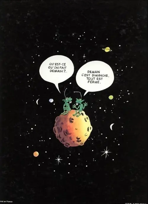 Verso de l'album Les Petits hommes verts Tome 1