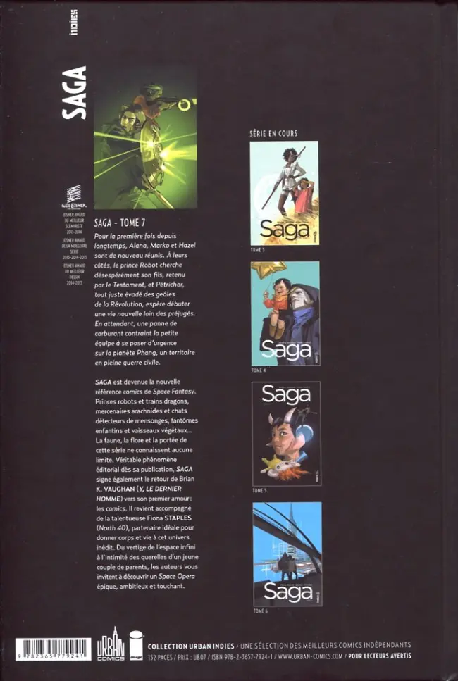 Verso de l'album Saga Tome 7