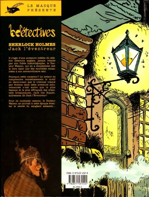 Verso de l'album Sherlock Holmes Tome 4 Jack l'éventreur