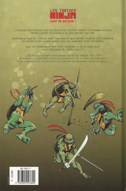 Verso de l'album Les Tortues Ninja Tome 3 Les ombres du passé