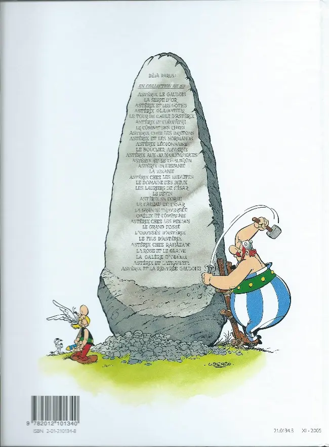 Verso de l'album Astérix Tome 2 La serpe d'or
