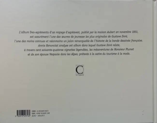 Verso de l'album Des-agréments d'un voyage d'agrément