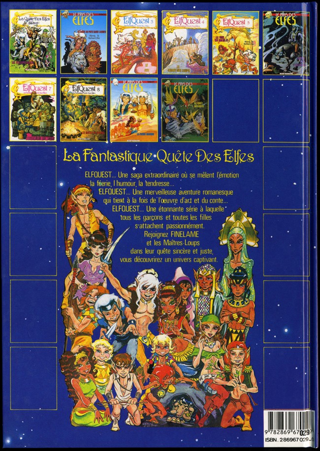 Verso de l'album ElfQuest - La Fantastique quête des elfes Tome 6 Départ vers l'inconnu