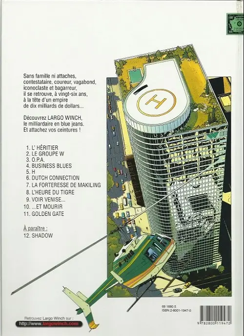 Verso de l'album Largo Winch Tome 3 O.P.A.