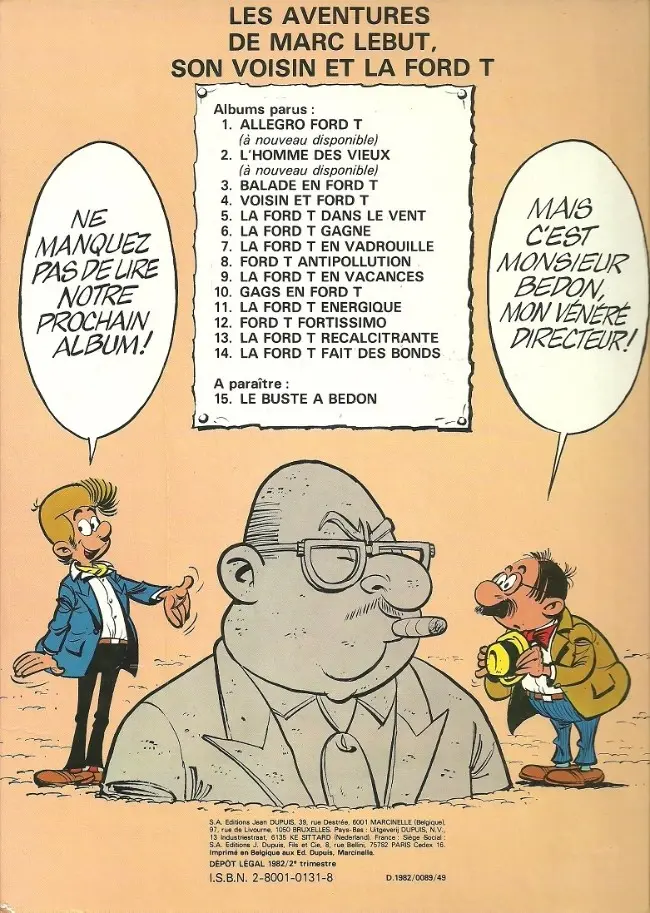 Verso de l'album Marc Lebut et son voisin Tome 2 L'homme des vieux