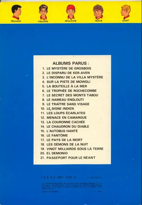 Verso de l'album La Patrouille des Castors Tome 3 L'Inconnu de la Villa Mystère