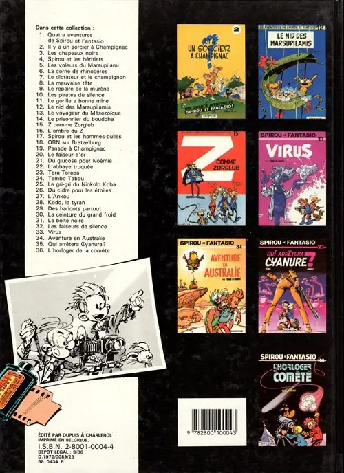 Verso de l'album Spirou et Fantasio Tome 2 Il y a un sorcier à Champignac