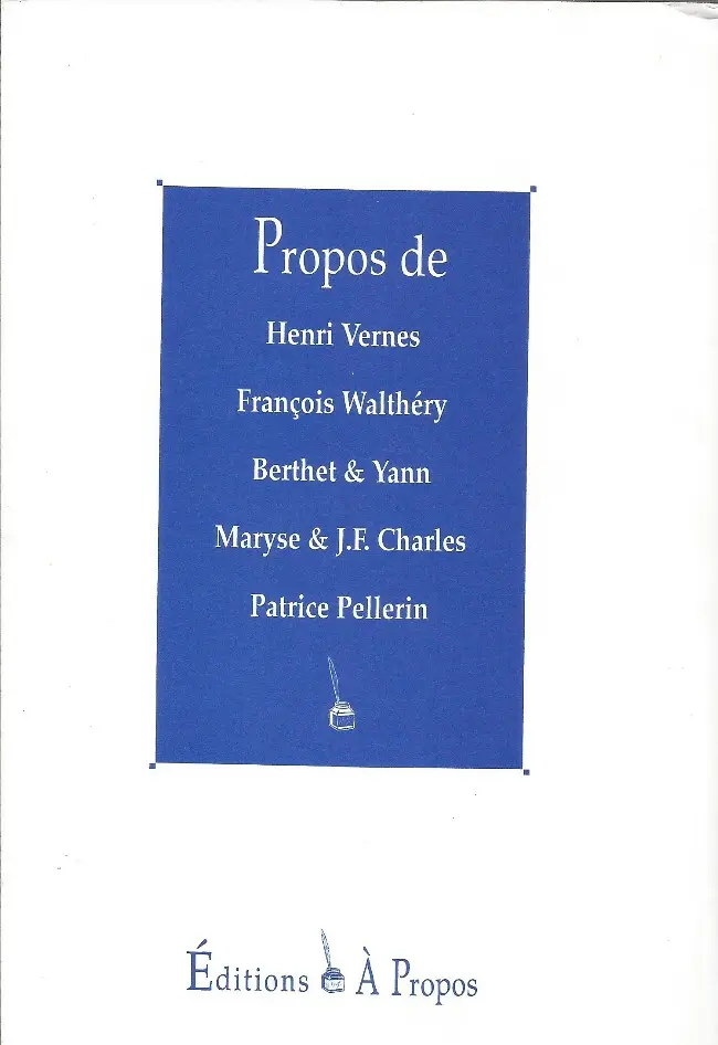 Verso de l'album À Propos Recueil III