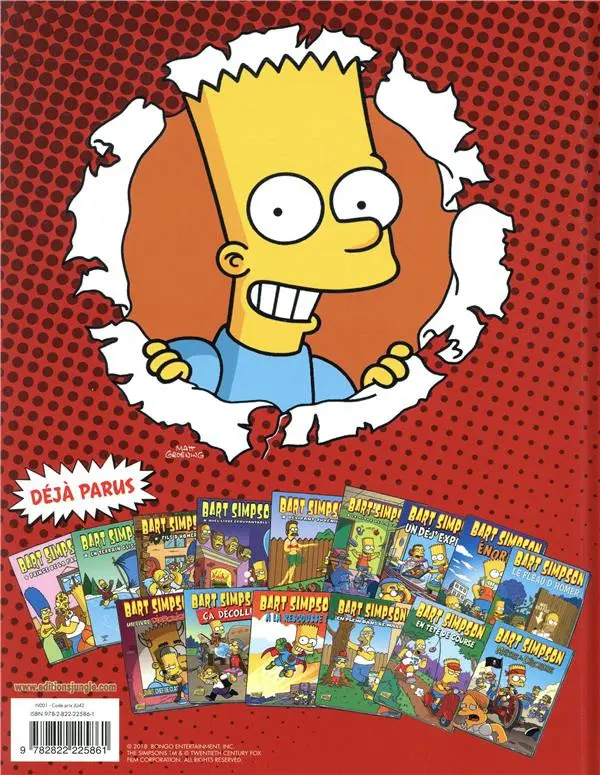 Verso de l'album Bart Simpson Tome 16 Mission El Barto