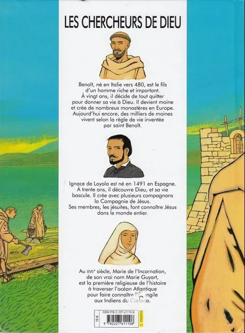 Verso de l'album Les Chercheurs de Dieu Tome 11 Saint Benoît, Ignace de Loyola, Marie Guyart