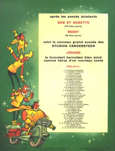 Verso de l'album Jérôme Tome 40 La clavicule du dinosaure