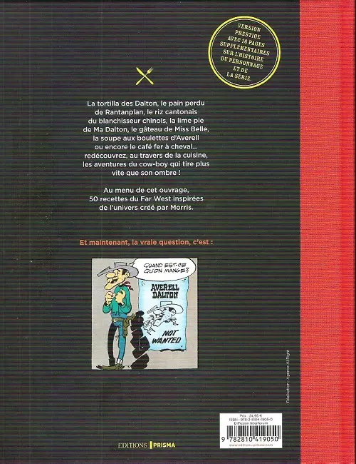 Verso de l'album Lucky Luke Recettes pour bien nourrir son cow-boy