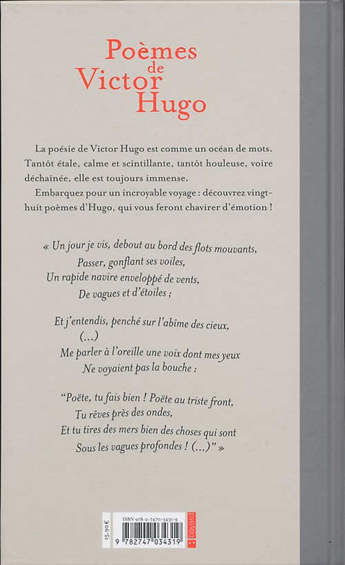 Verso de l'album Poèmes de Victor Hugo