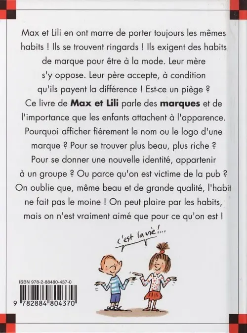 Verso de l'album Ainsi va la vie Tome 85 Max et Lili sont fans de marques