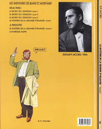 Verso de l'album Blake et Mortimer Tome 4 Le Mystère de la Grande Pyramide - Tome 1
