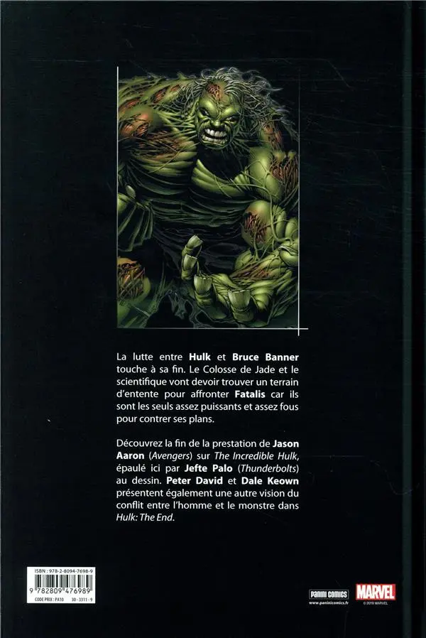 Verso de l'album Hulk Tome 3 Unité