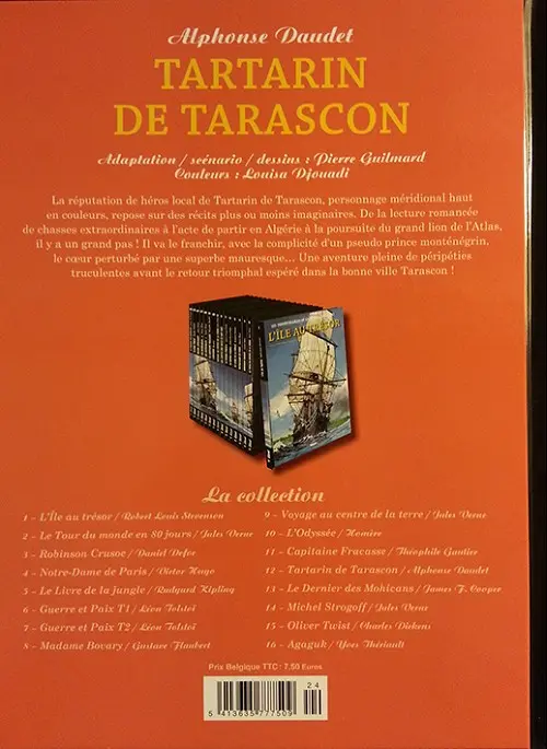 Verso de l'album Les Indispensables de la Littérature en BD Tome 12 Tartarin de Tarascon