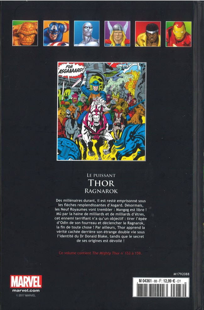 Verso de l'album Marvel Comics - La collection de référence Tome 88 Le Puissant Thor - Ragnarok