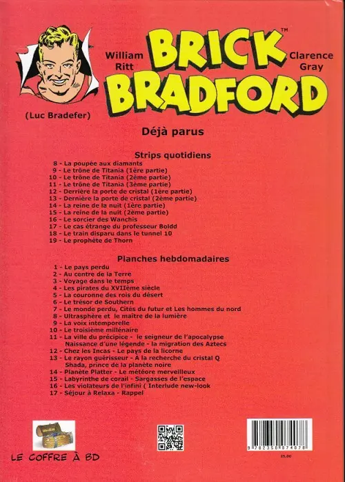 Verso de l'album Brick Bradford Planches hebdomadaires Tome 16 Les violateurs de l'infini - Interlude new-look