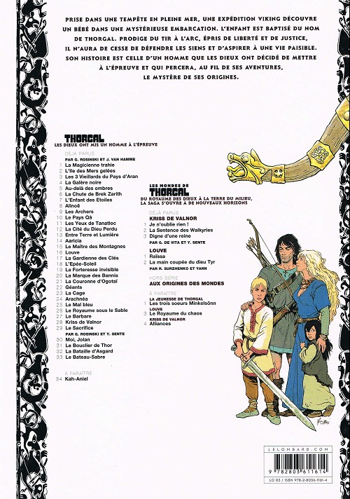Verso de l'album Thorgal Tome 21 La Couronne d'Ogotaï
