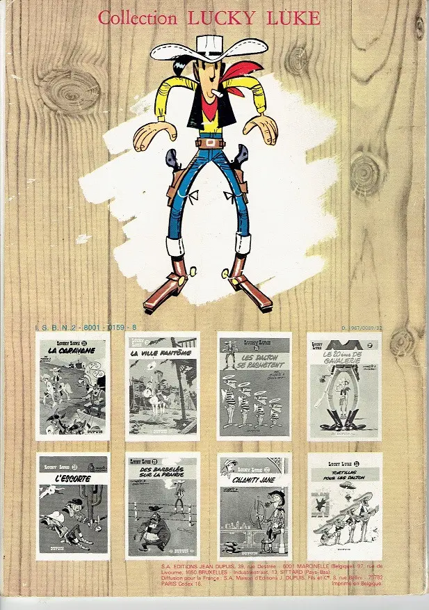 Verso de l'album Lucky Luke Tome 20 Billy the Kid