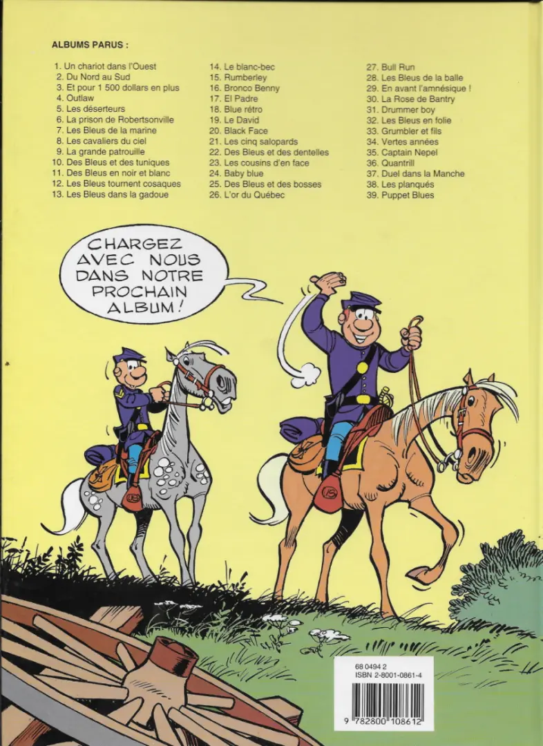 Verso de l'album Les Tuniques Bleues Tome 4 Outlaw